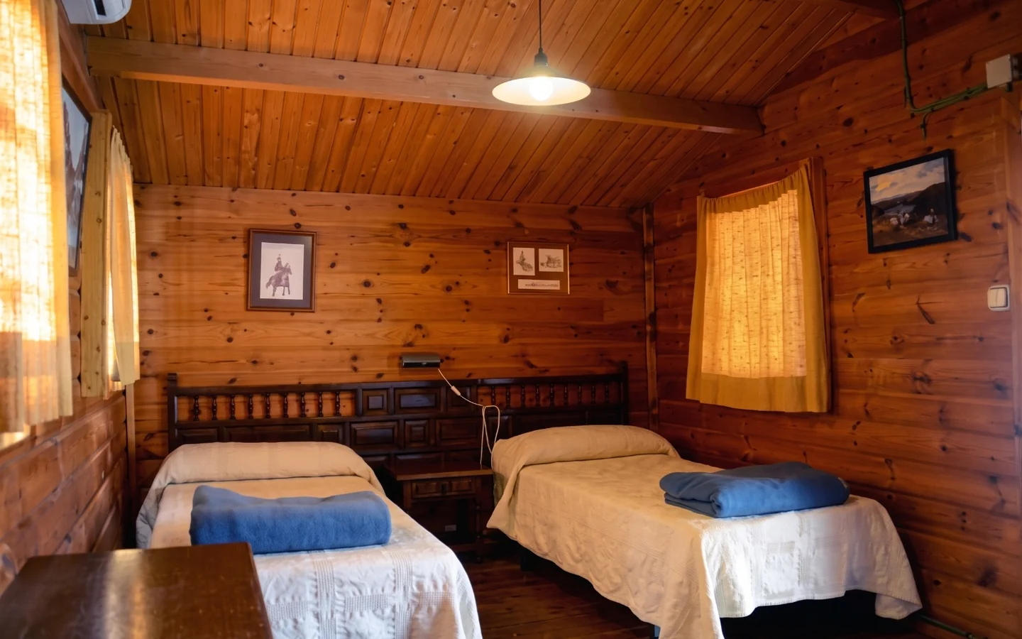 El interior de una cabaña